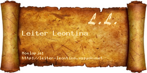 Leiter Leontina névjegykártya
